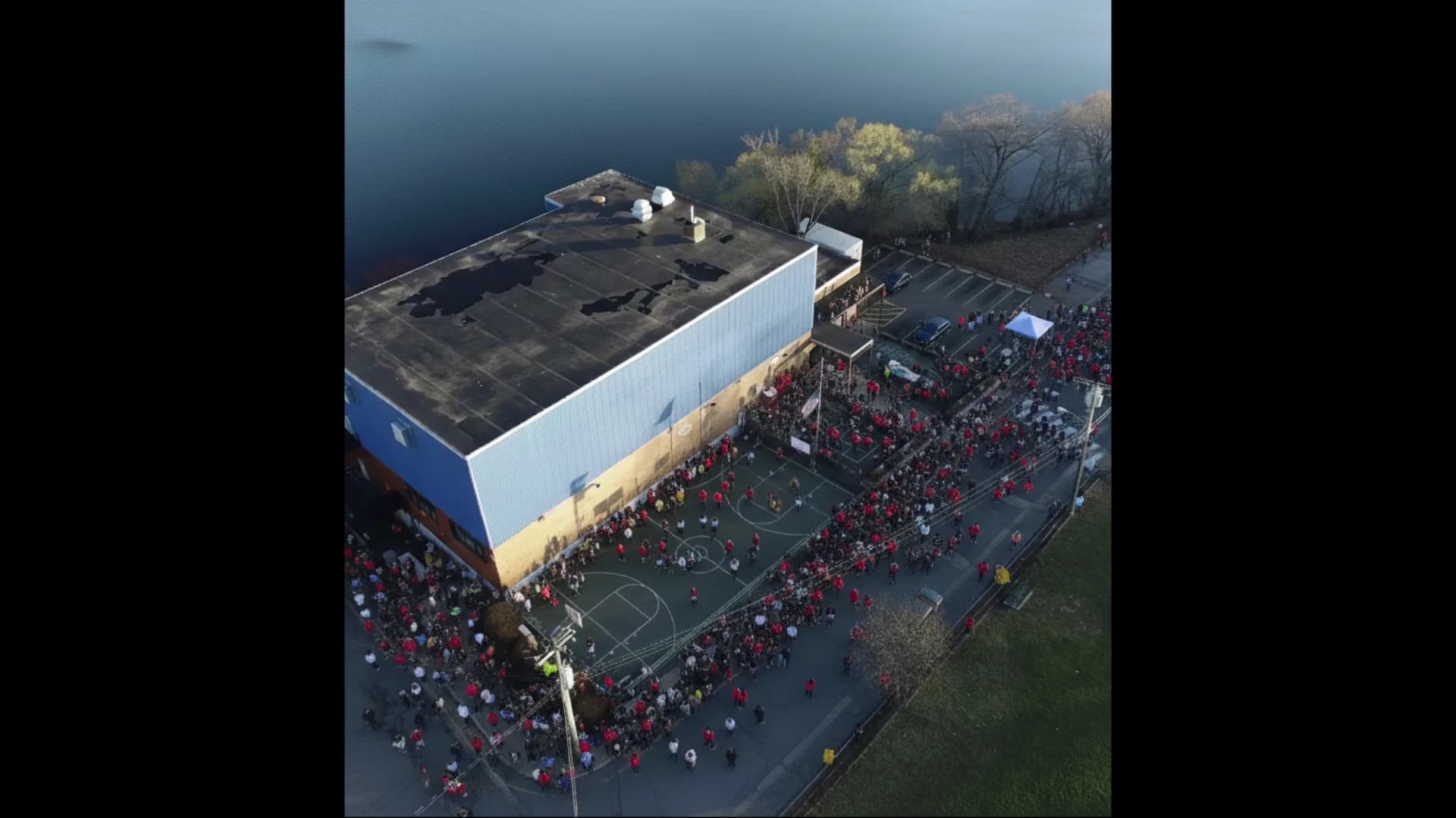 Aerial view of the Arlington Boys & Girls Club court